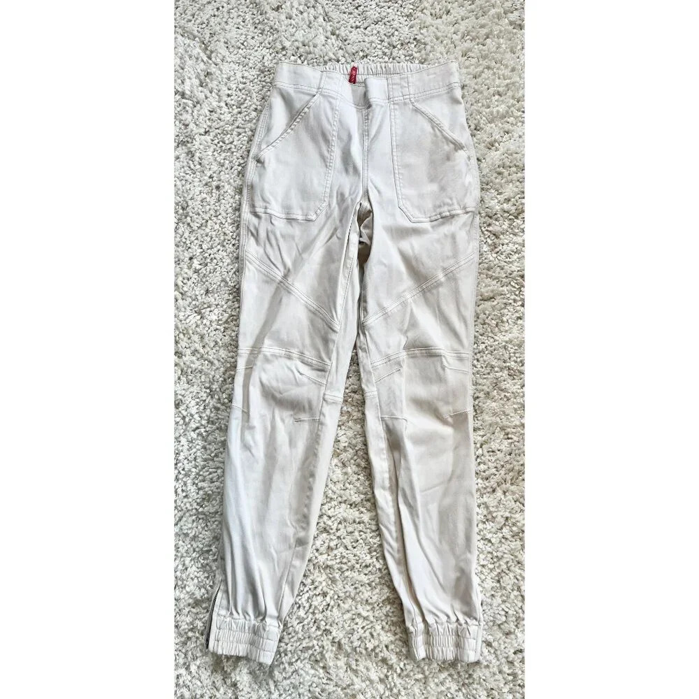 Spanx Stretch Twill Jogger Pant Parchment Off White M - Picture 4 of 8